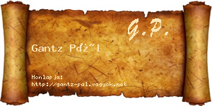 Gantz Pál névjegykártya